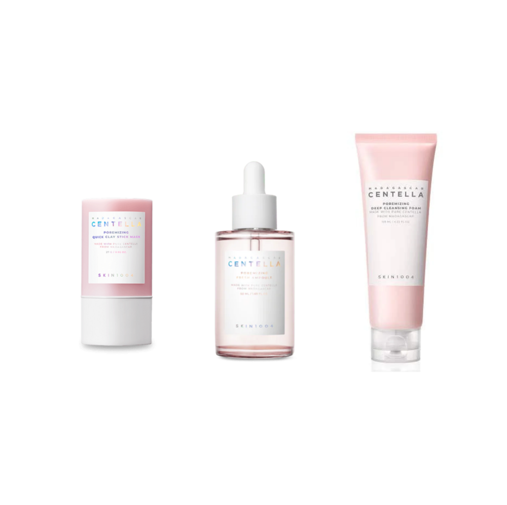 مجموعة العناية العميقة وتنقية المسام من Skin1004 – تنظيف، تقشير، ترطيب، وتضييق المسام